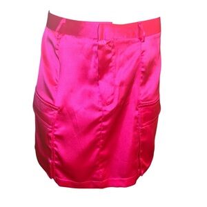 Hot pink Satin Look Skirt